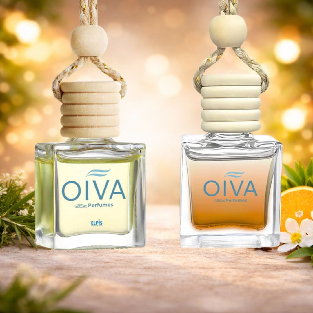 Elpis OIVA Classic Musk + Polar Mist Car Perfume Combo (Pack of 2) – Long-Lasting Luxury Car Air Freshener with Citrus, Lavender, Musky Amber & Fresh Floral Notes