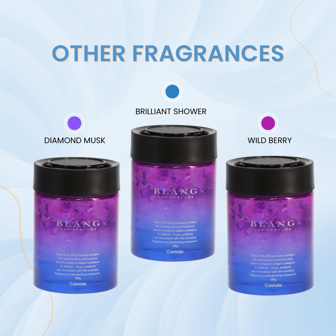 Carmate BLANG Gel Large Car Perfume – White Musk | Luxury Long-Lasting Gel Air Freshener & Deodorizer (160g)