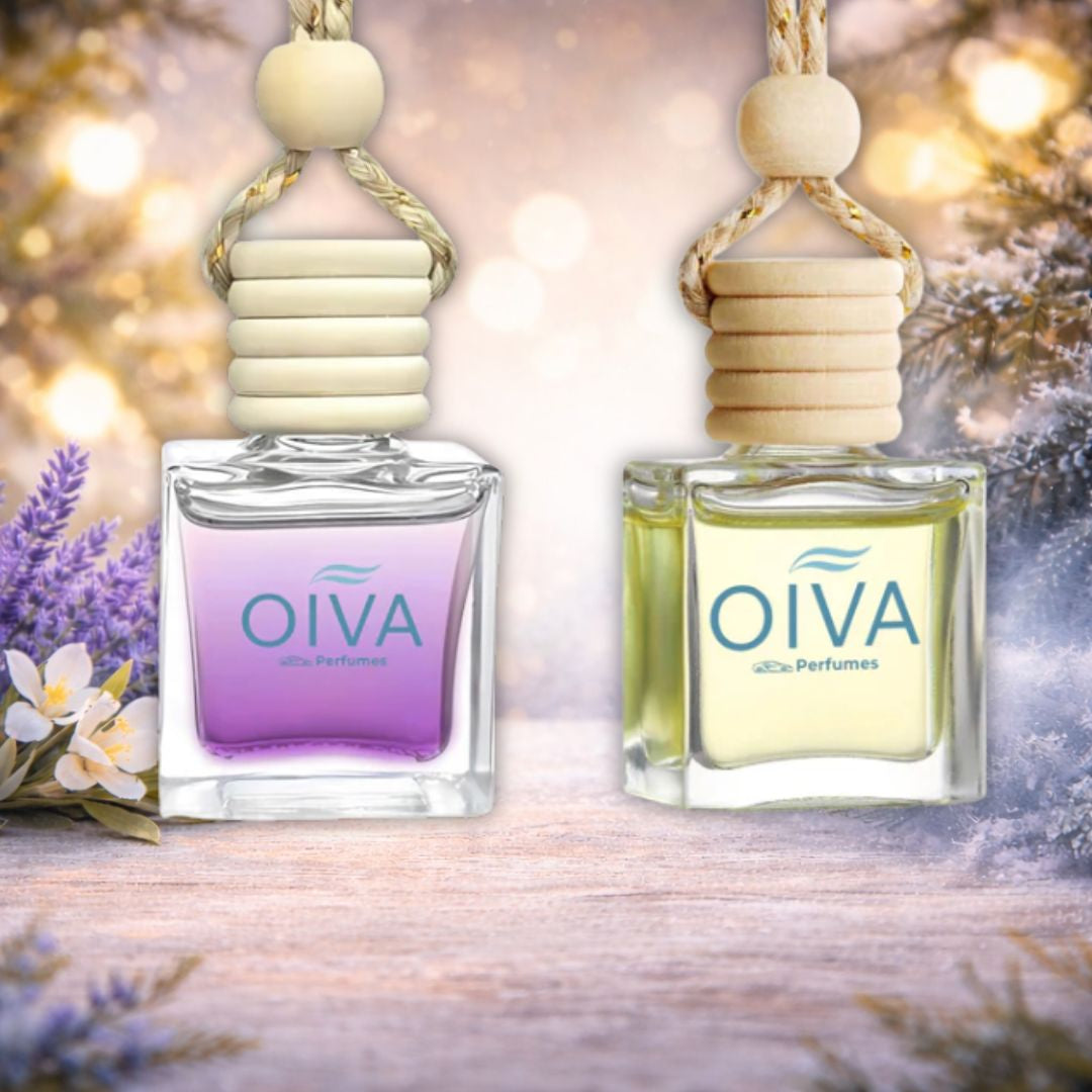 Elpis OIVA Orchid Bloom + Polar Mist Car Perfume Combo (Pack of 2) – Long-Lasting Luxury Car Air Freshener with Lemon Citrus, Jasmine, Lily & Fresh Floral Notes
