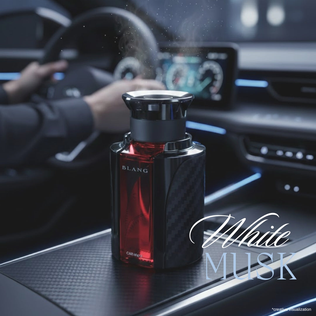 Carmate Blang Premium Car Air Freshener – White Musk | Luxury Liquid Perfume with Adjustable Scent | Long-Lasting 45 Days | Made in Japan