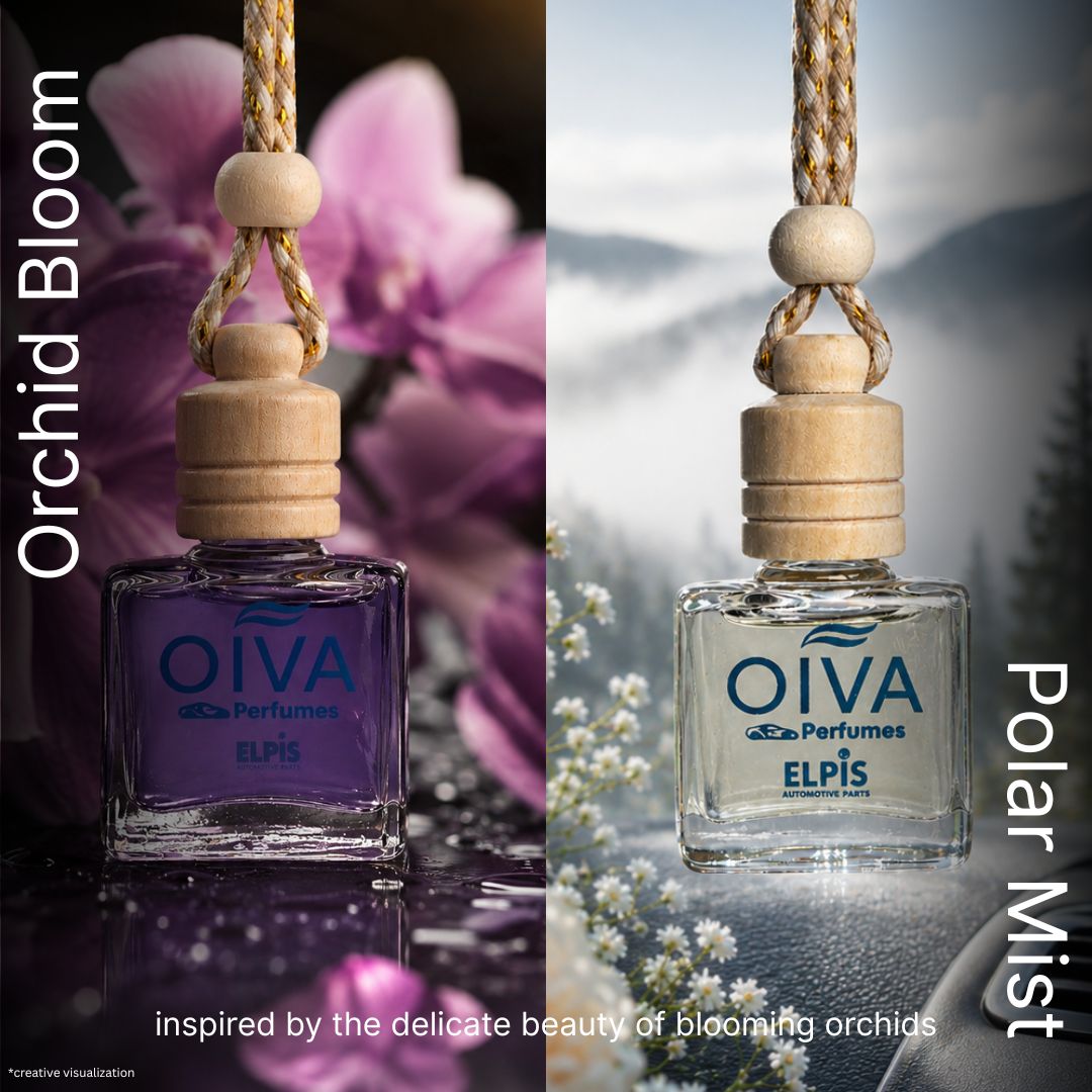 Elpis OIVA Orchid Bloom + Polar Mist Car Perfume Combo (Pack of 2) – Long-Lasting Luxury Car Air Freshener with Lemon Citrus, Jasmine, Lily & Fresh Floral Notes