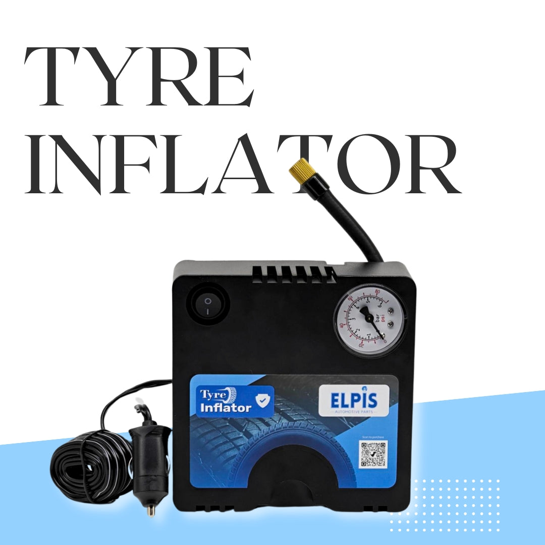 ELPIS Tire Inflator - 120PSI, Fast Inflating, 12V Power Supply, Mini and Portable.