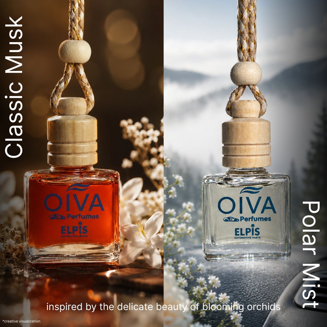 Elpis OIVA Classic Musk + Polar Mist Car Perfume Combo (Pack of 2) – Long-Lasting Luxury Car Air Freshener with Citrus, Lavender, Musky Amber & Fresh Floral Notes