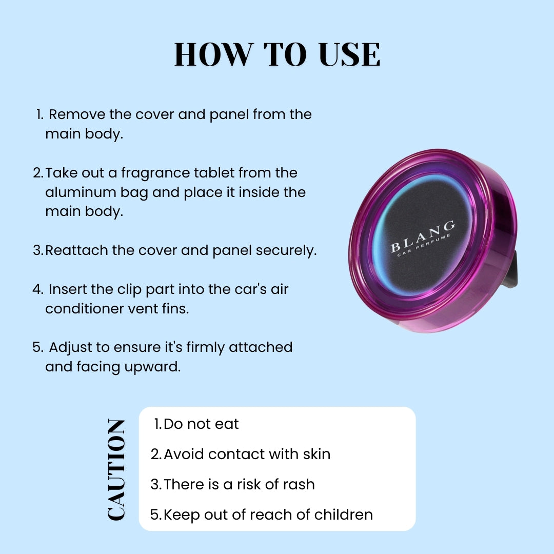 Carmate Blang Car Air Freshener Clip – Diamond Musk | Long-Lasting Car Perfume with Odor-Eliminating Formula (30 Days)