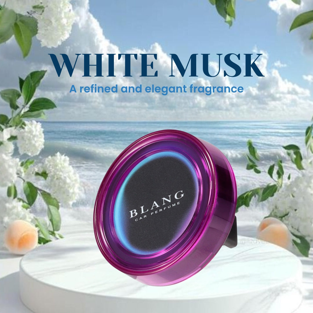 Carmate BLANG White Musk Car Perfume – Luxury Refillable Vent Clip Air Freshener & Odor Eliminator