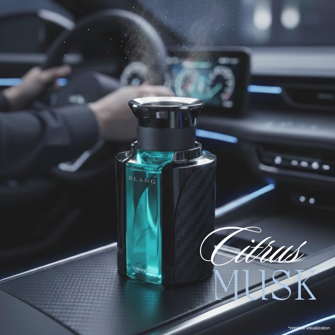 Carmate Blang Liquid RG Citrus Musk Car Air Freshener – 100ml Long Lasting Perfume with Elegant Design, Cup Holder & Dashboard Compatible