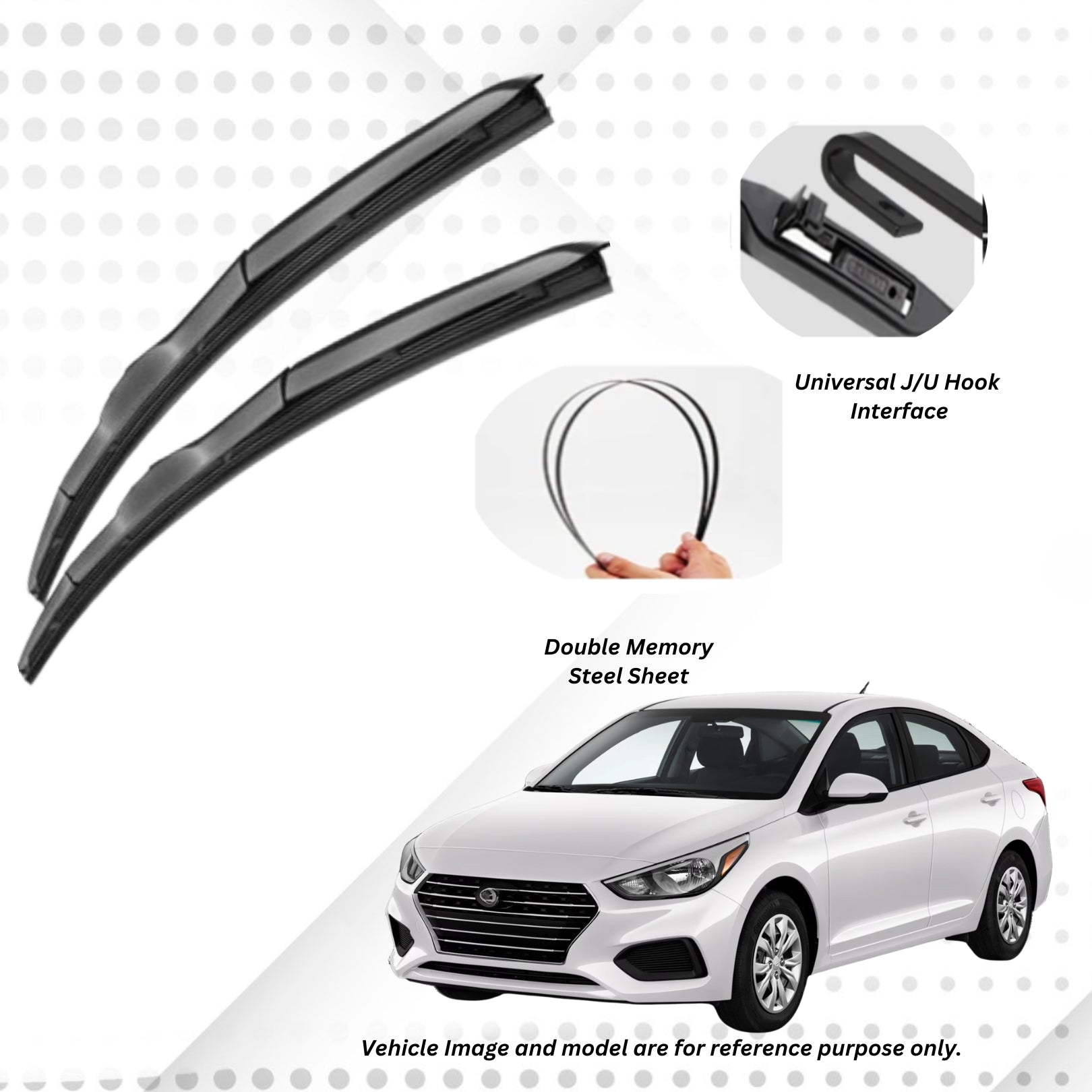 For Hyundai Elantra/Accent ELPIS® Premium Quality Hybrid Wiper Blades.