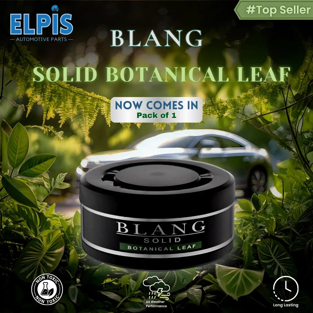 Blang Solid Air Freshener - Botanical Leaf Scent, Long-Lasting Car Fragrance, Gel-Based, Non-Toxic 60g
