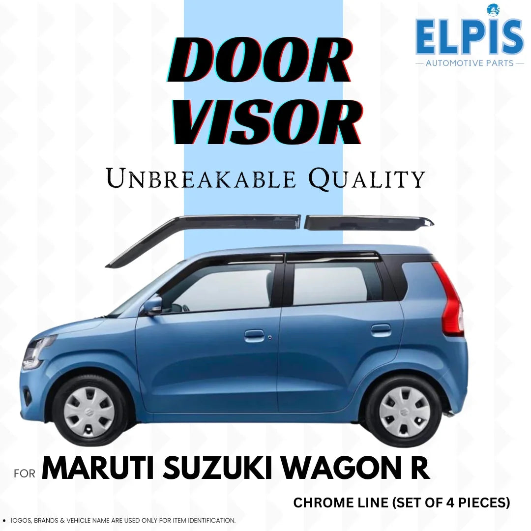Door visor for Maruti Suzuki Wagon R, chrome line set of 4, unbreakable quality automotive accessory