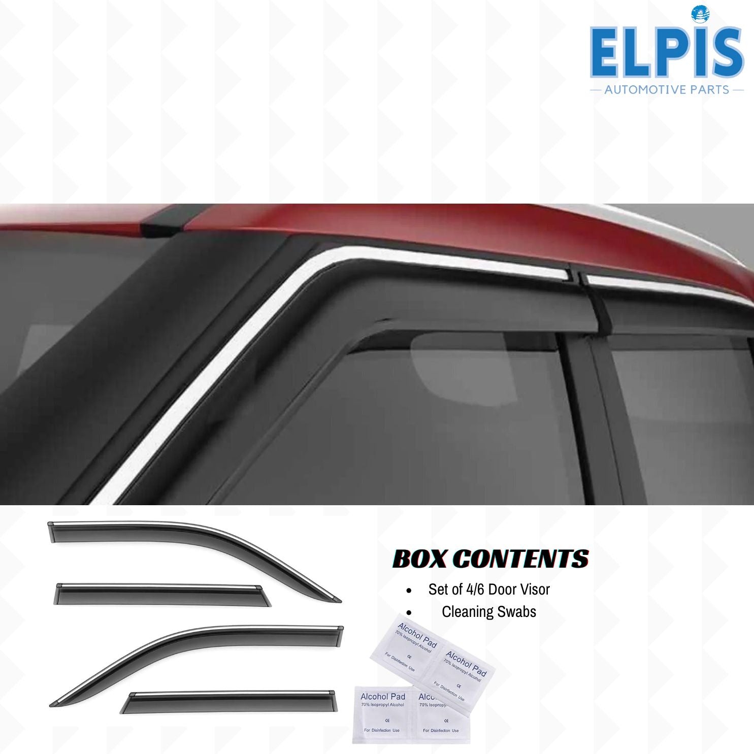 DOOR VISOR CHROME FOR TOYOTA INNOVA+HYCROSS (2023 ONWARDS) SET OF 4