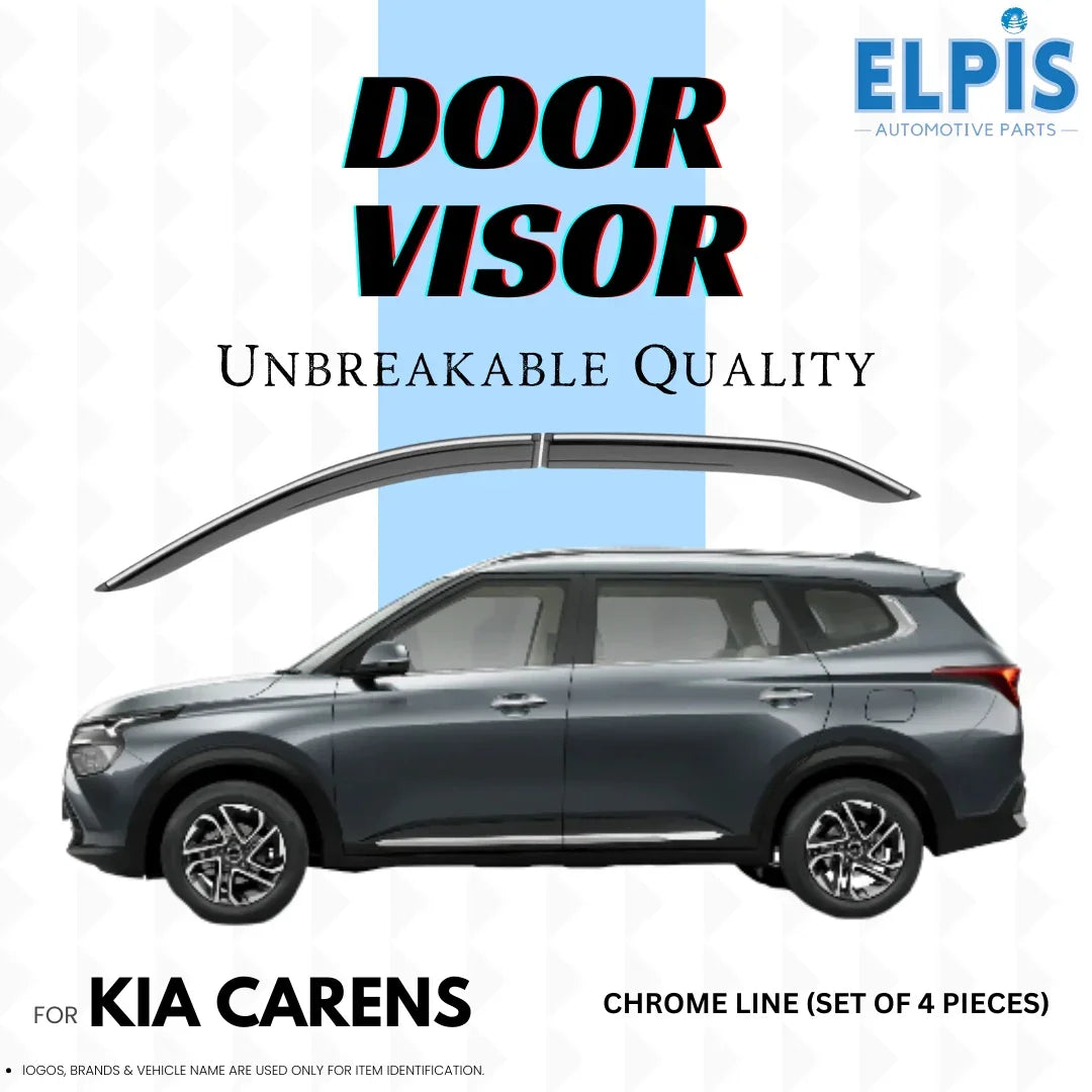 Door visor for Kia Carens, chrome line set of 4, unbreakable quality car accessory