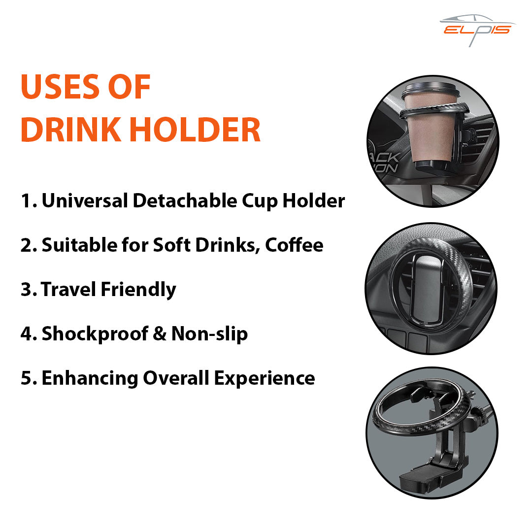 Car Drink Holder Carbon Fiber Finish - Elpis Auto