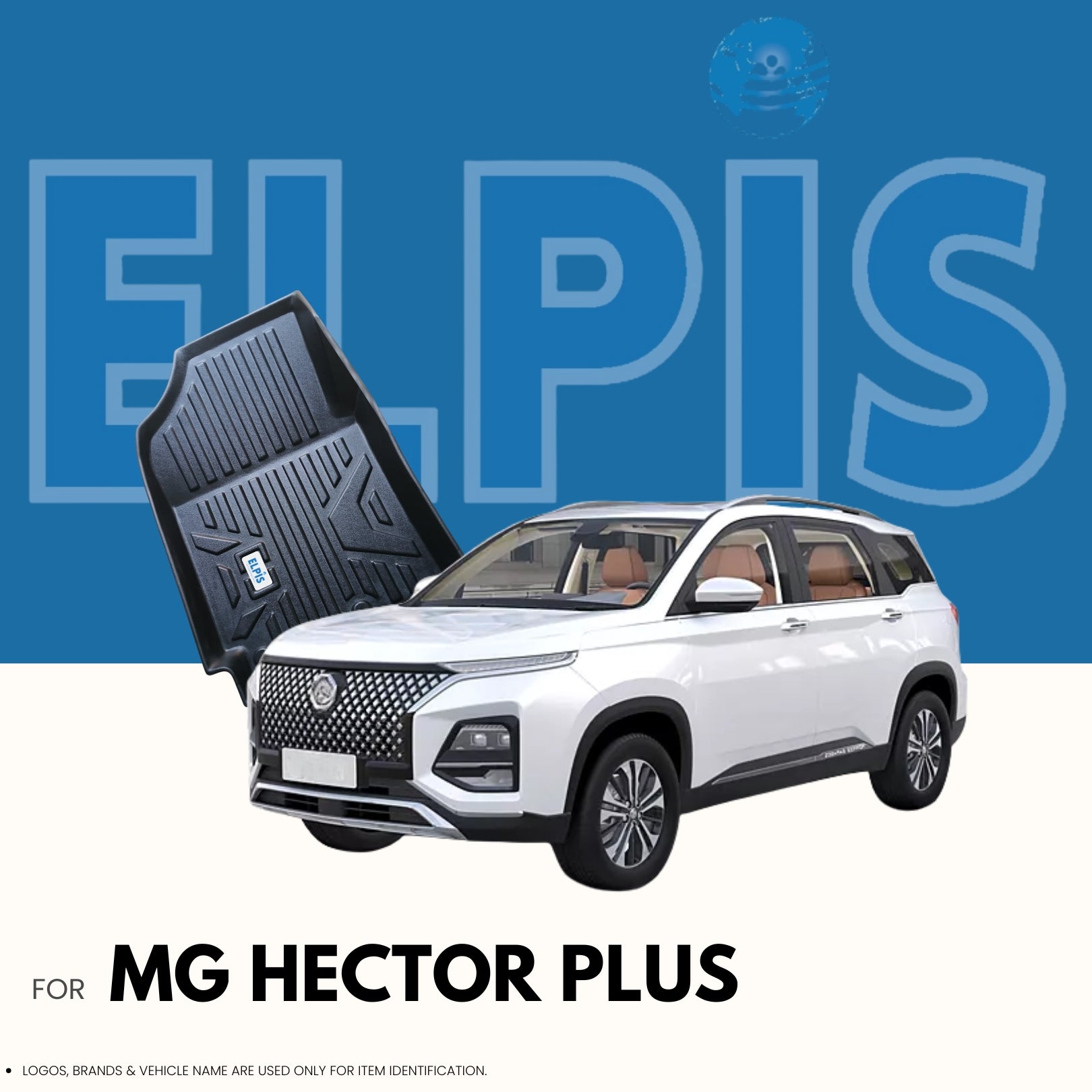 Suitable for MG Hector Plus 2022 Onwards ,ELPIS® Premium Quality Car Floor Mat LLM.