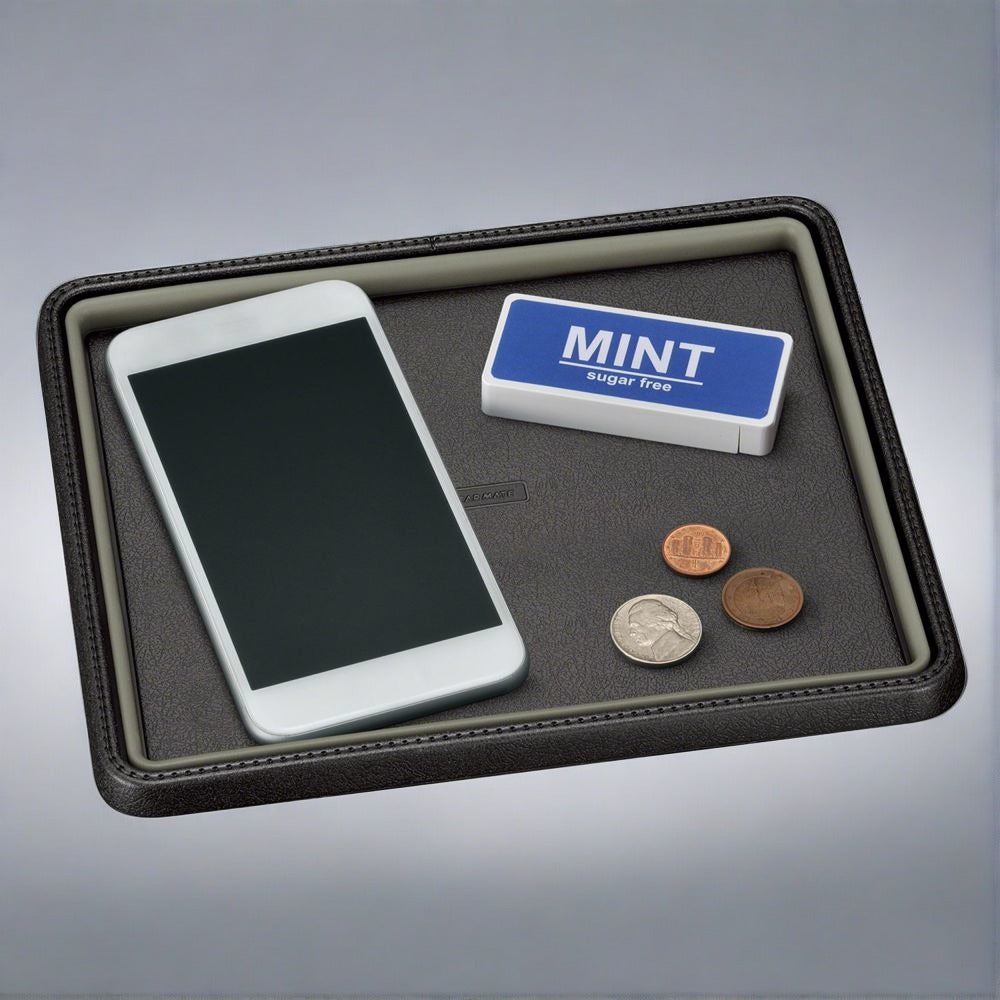 Non-Slip Pad Tray Type L Size Leather-like Gray - Elpis Auto