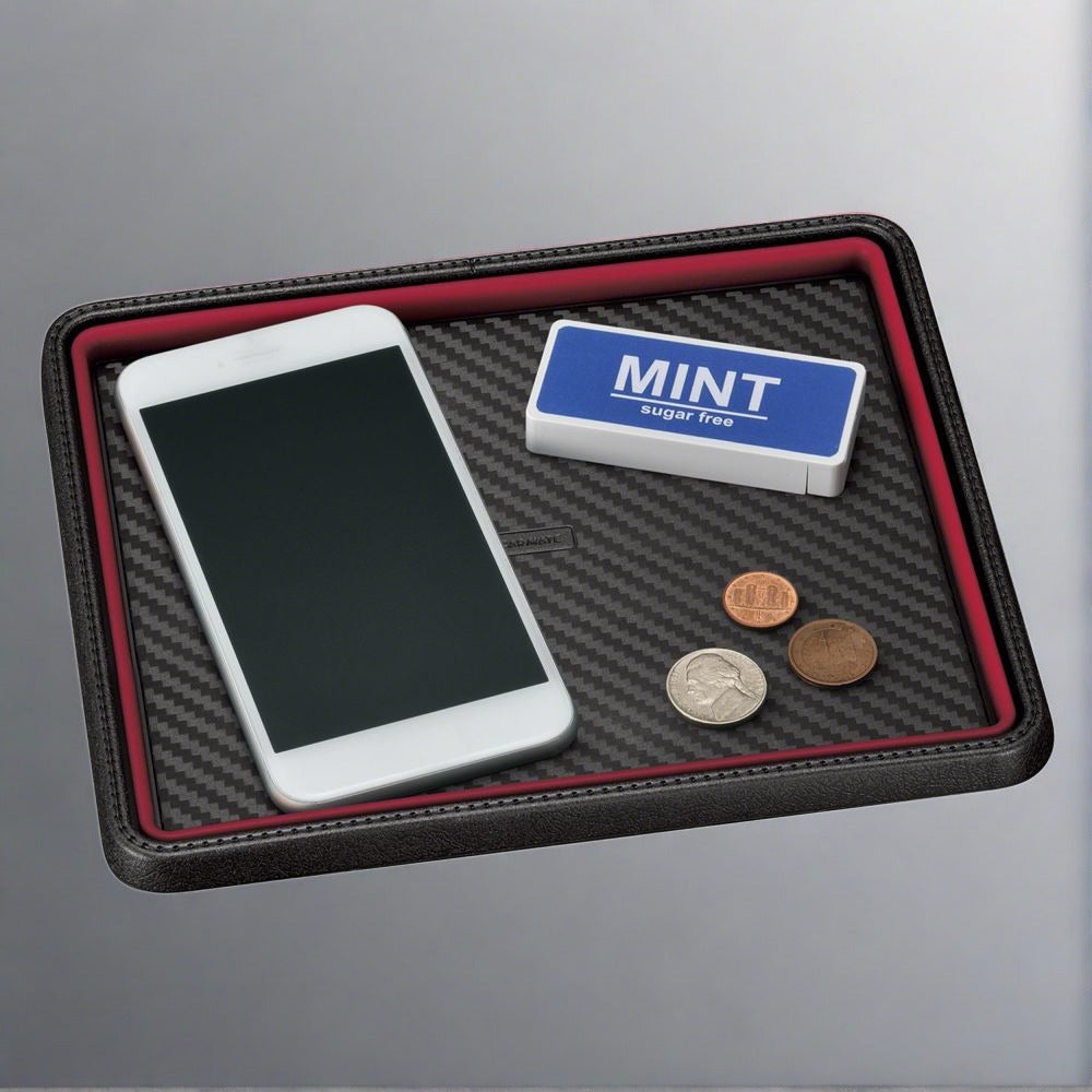 Non-Slip Pad Tray Type L Size Carbon Effect Red - Elpis Auto