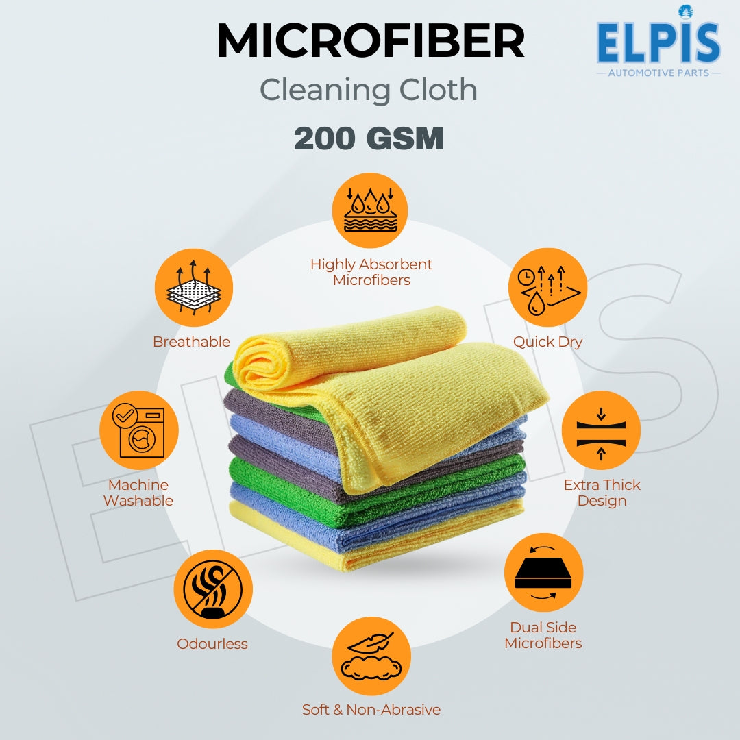 Microfiber Cleaning Cloth (200GSM) - Ultra So`ft and Lint-Free, Perfect for Cleaning and Dusting Pack of 3