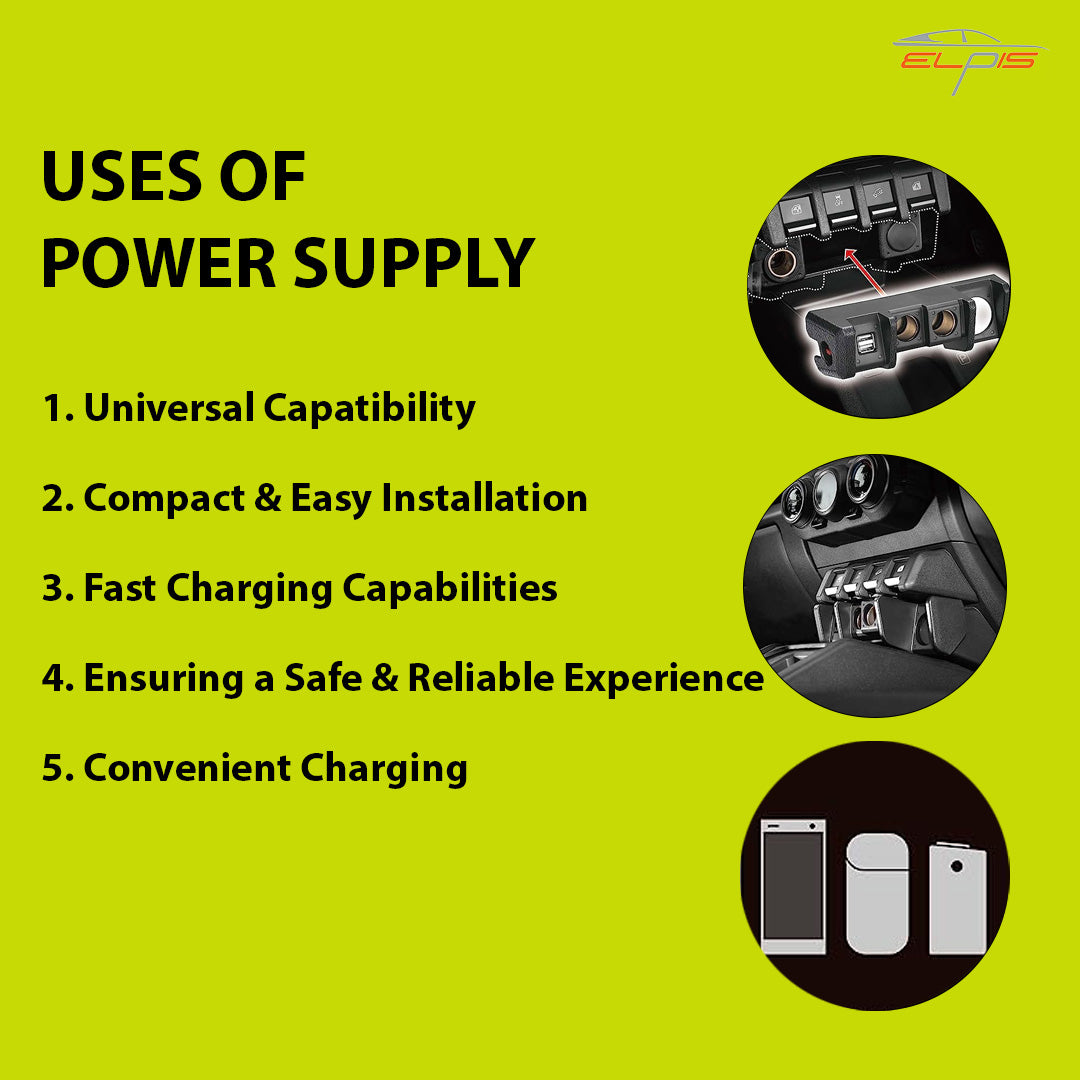 JIMNY- 2 Sockets + 2USB + High power Max Rating 3A- Downlight - Elpis Auto