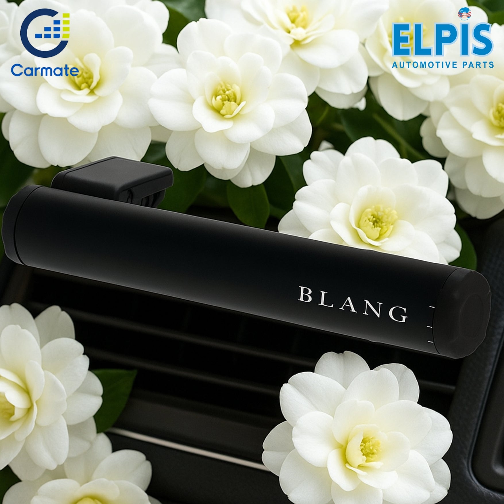 Carmate Blang Air Control Stick – Premium White Musk Scent | Adjustable Luxury Car Air Freshener with Sleek Aluminum Design & Vent Clip