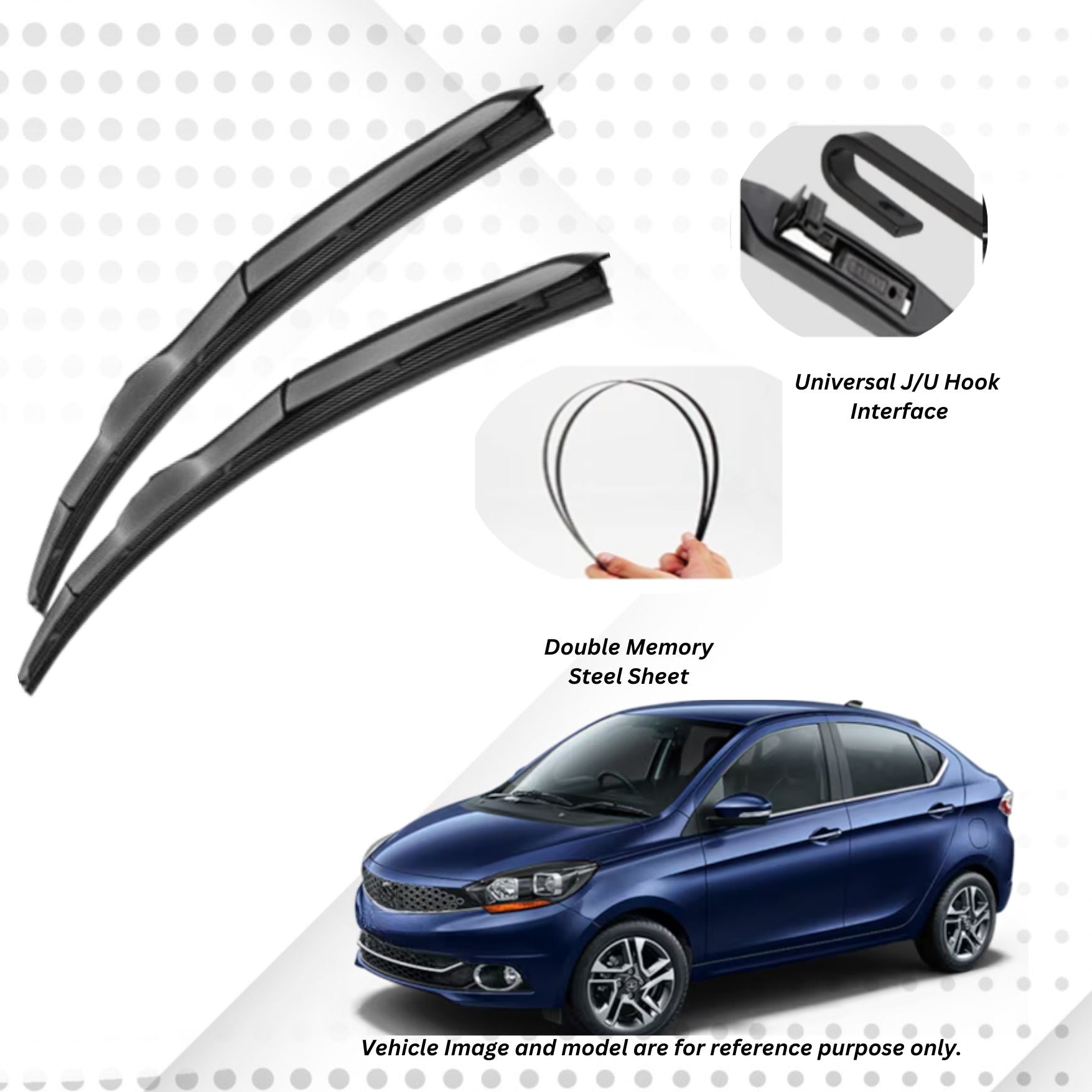 For TATA TIGOR ELPIS® Premium Quality Hybrid Wiper Blades, DIY