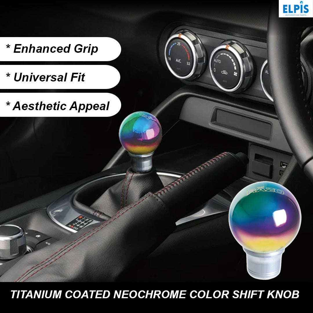 Titanium Coated Neochrome Gear Shift Knob - Universal Fit, Stylish Design, Durable, Easy Installation - Elpis Auto
