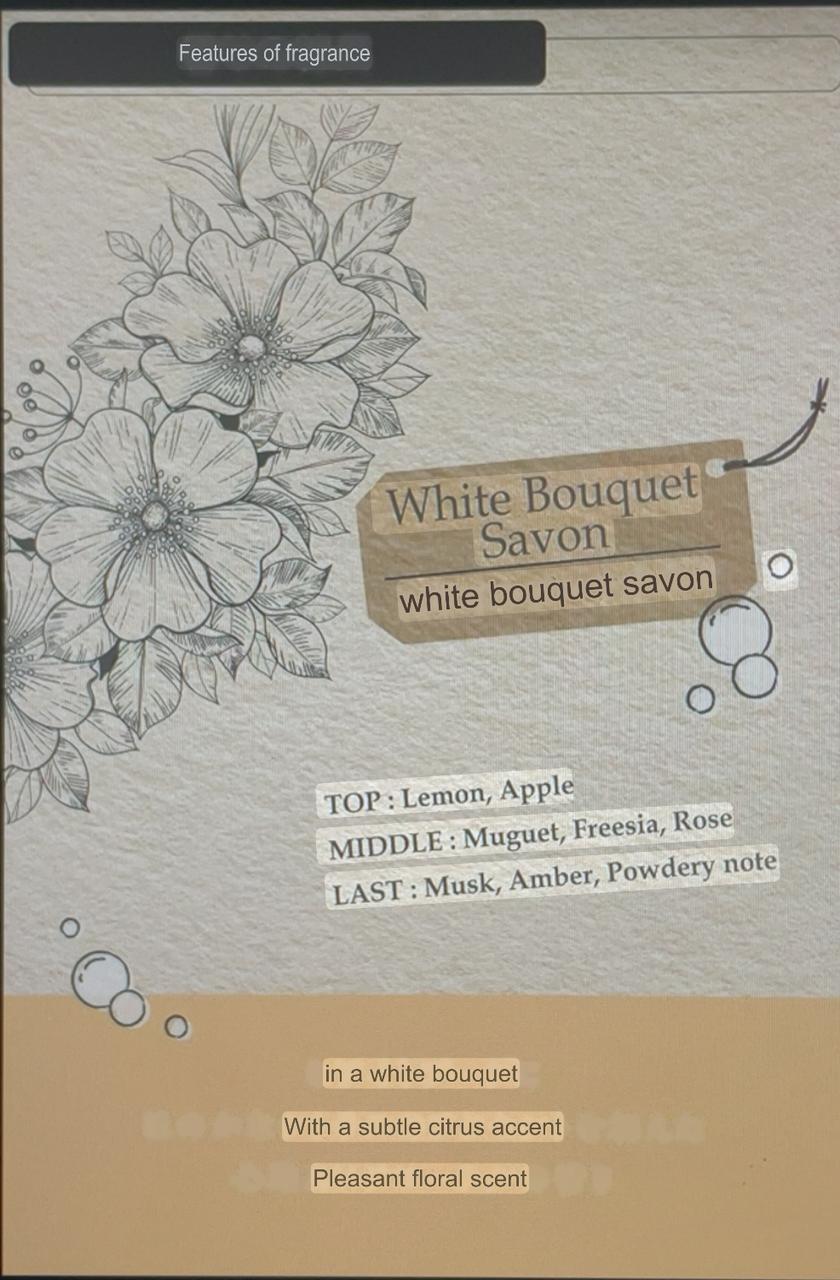 Carmate White Bouquet Savon – Relax Soap Car Air Freshener (110ml, Liquid Type)