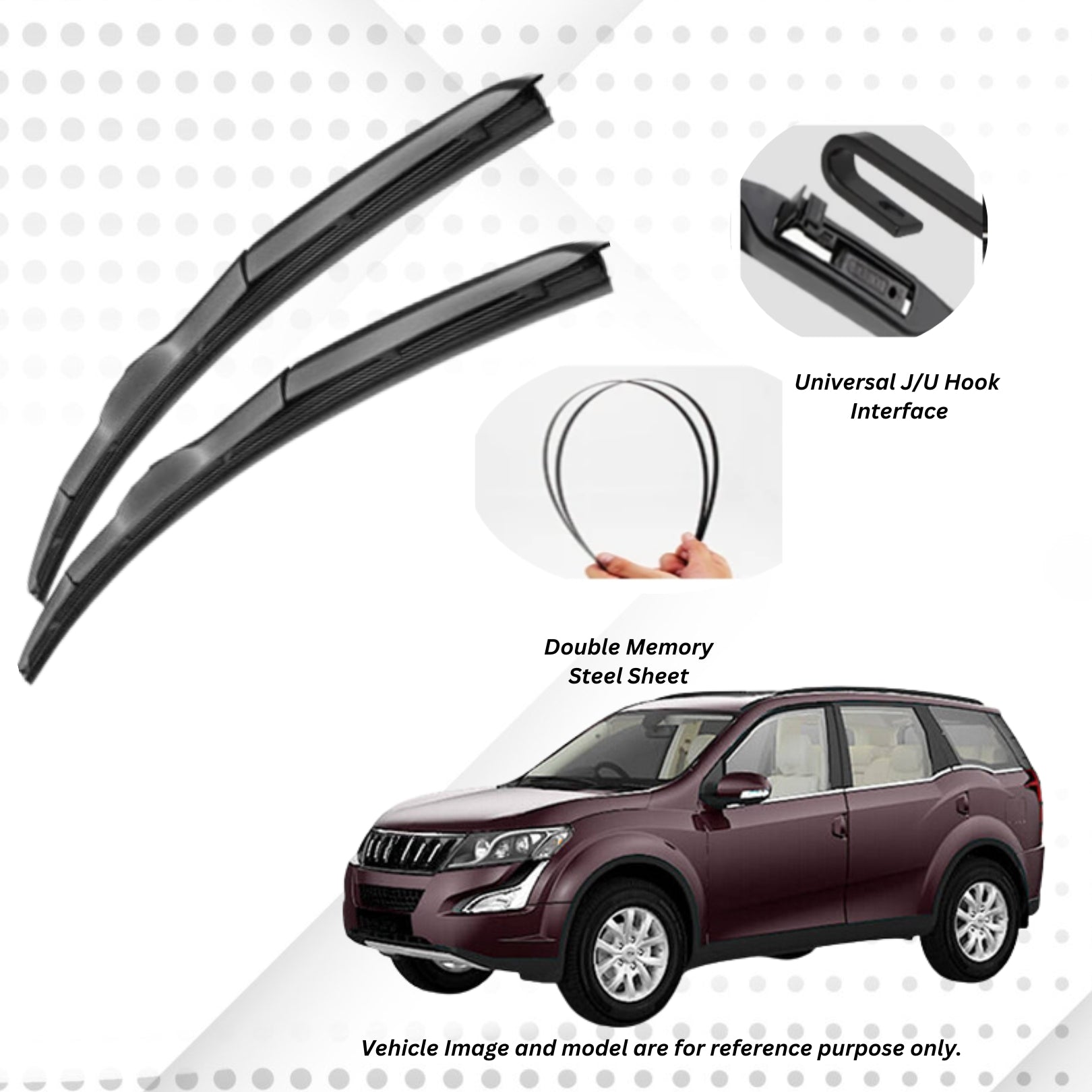 For M&M XUV 500/Xylo mHawk ELPIS® Premium Quality Hybrid Wiper Blades.
