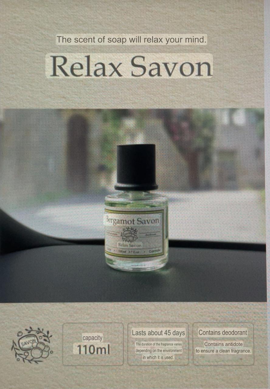 Carmate Bergamot Savon Relax Soap Car Air Freshener – 110ml Premium Japanese Deodorizer
