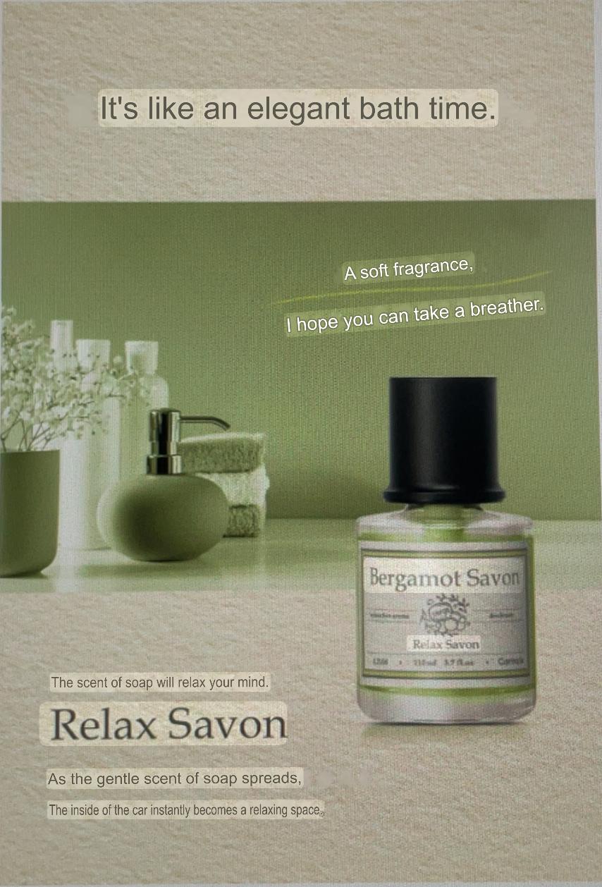 Carmate Bergamot Savon Relax Soap Car Air Freshener – 110ml Premium Japanese Deodorizer