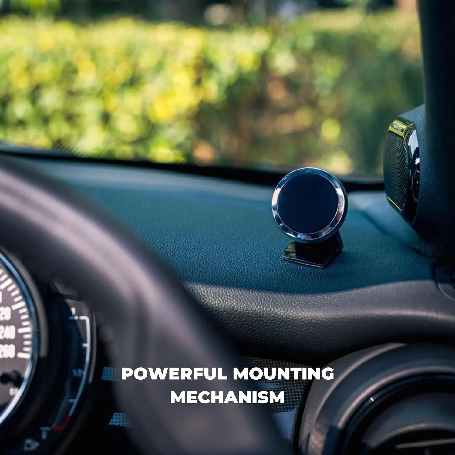 Car dashboard mount with powerful suction, ideal for phone holders and automotive accessories