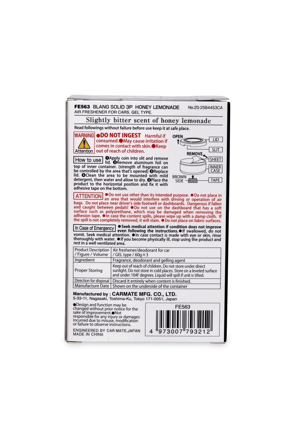 Blang Solid 3P Honey Lemonade- Pack of 3Pcs - Elpis Auto