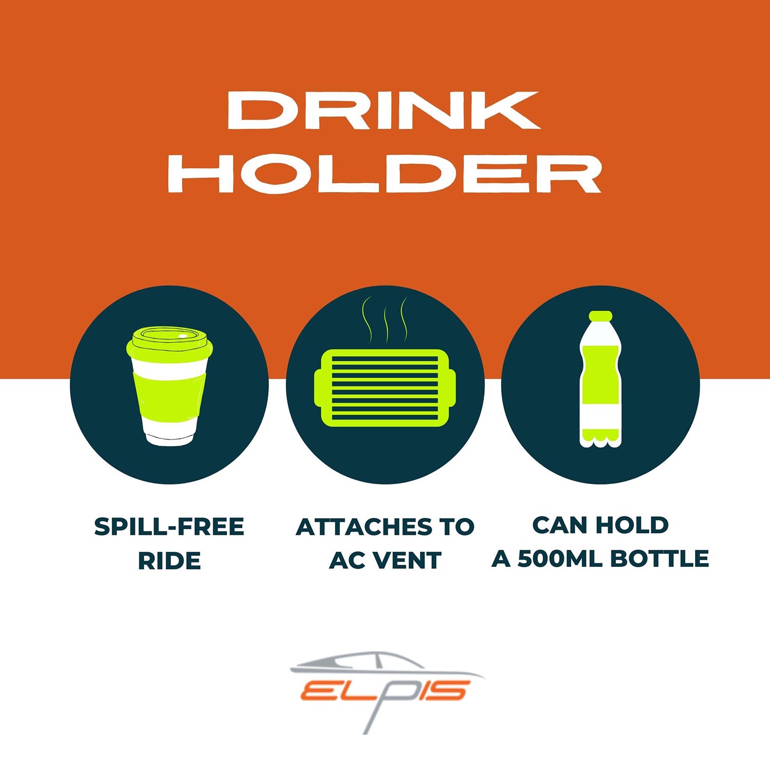 Drink Holder For AC Vents - Elpis Auto