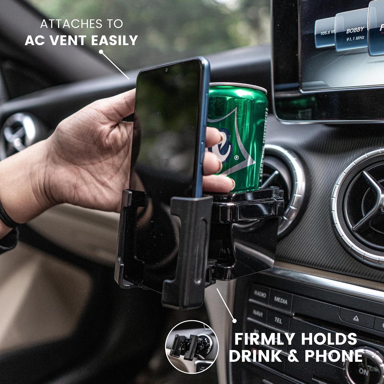 Smartphone & Drink AC Holder - Elpis Auto