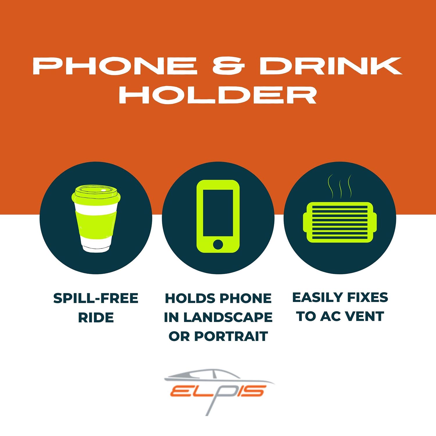 Smartphone & Drink AC Holder - Elpis Auto