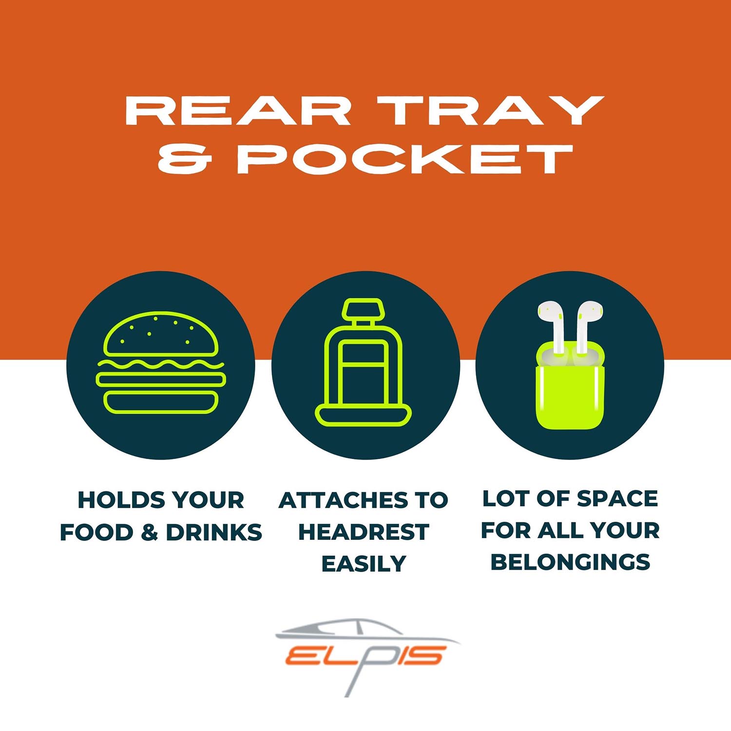 Rear Tray & Pocket- Fabric - Elpis Auto