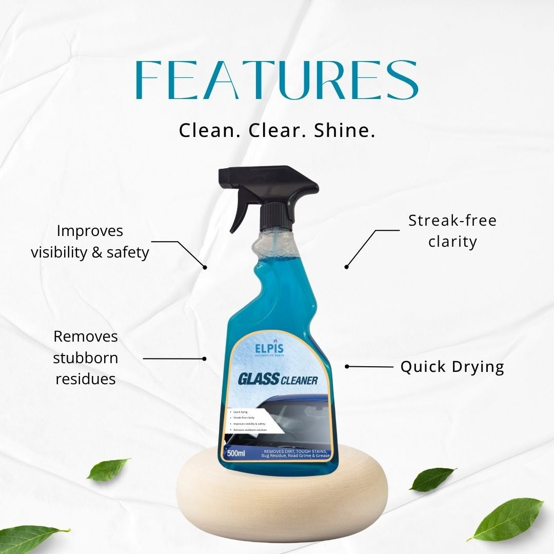 Elpis Glass Cleaner 500ml | Streak-Free Car Window & Windshield Cleaner