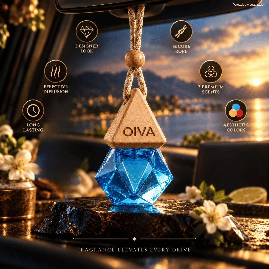 OIVA Aqua Breeze hanging car perfume – fresh premium fragrance for car interior India