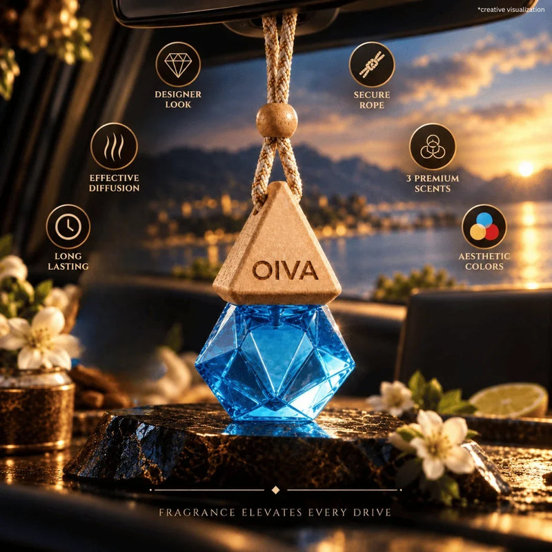 OIVA Aqua Breeze hanging car perfume – fresh premium fragrance for car interior India