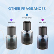 BLANG car perfume in Aberfitch, Angel Shower, and White Musk fragrances for auto interior scent