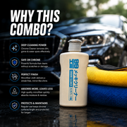 Soft99 Chrome Cleaner + Microfiber Towel 800 GSM Combo