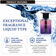 BLANG car perfume liquid with long-lasting fragrance and deodorizing agent, featuring rich scent in purple bottle