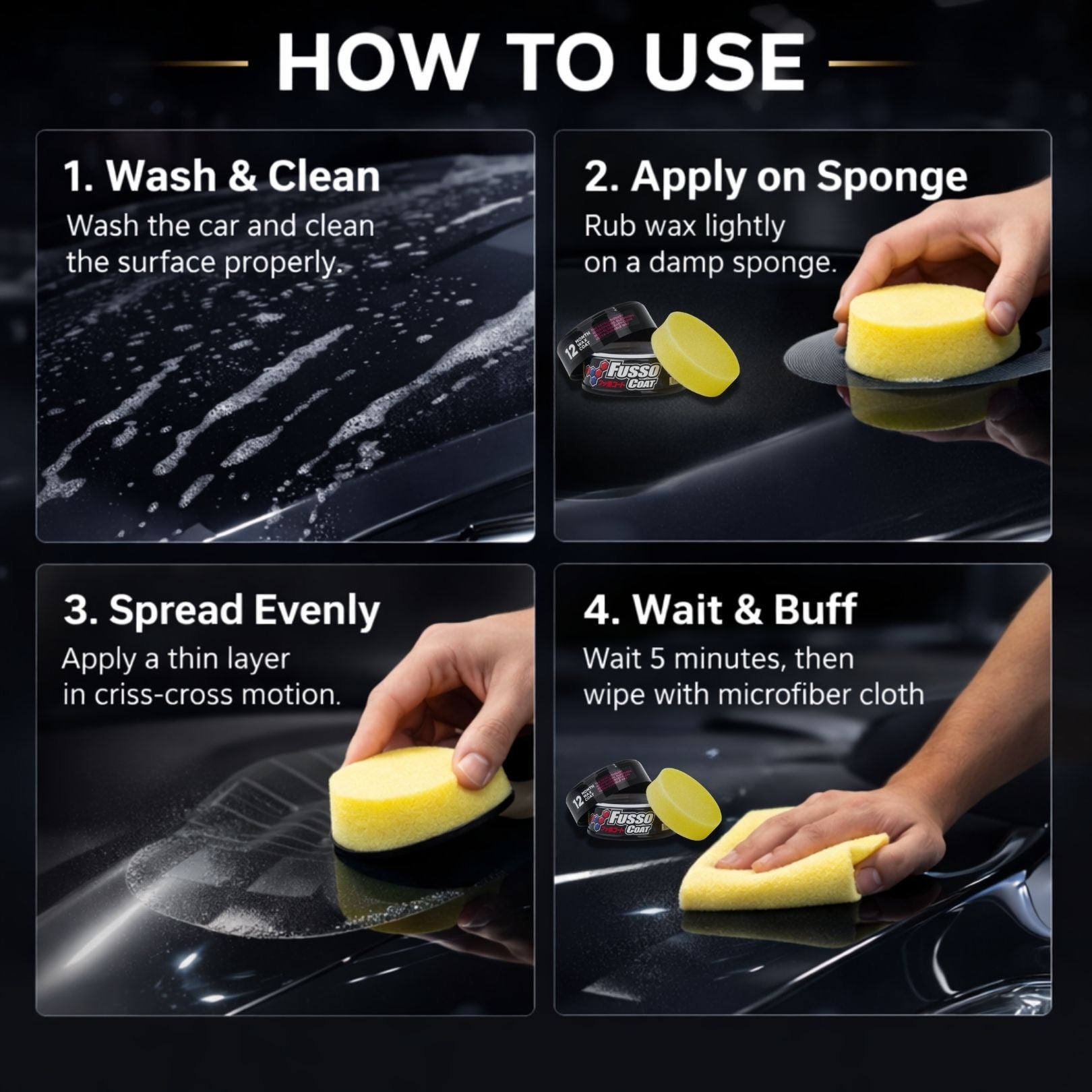 Soft99 Fusso Coat 12 Months Wax for Dark Cars - 200g