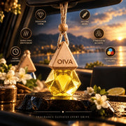 OIVA Delta Series car hanging perfume Citrus Krush – mess-free jute rope hanging design