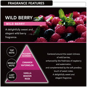 Wild Berry car perfume fragrance notes: raspberry, cinnamon, vanilla — sweet, elegant scent for vehicles