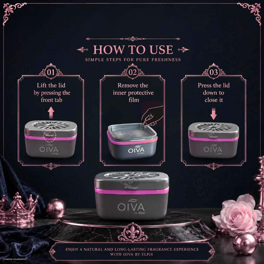 OIVA Floral Wave Gel Car Perfume – Long Lasting Dashboard Air Freshener (70g)