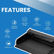 Carmate NZ819 Car Tray, Exclusively for Jimny (JB64), Jimny Sierra (JB74), Tray, Table, Non-Slip, with Mat, Black