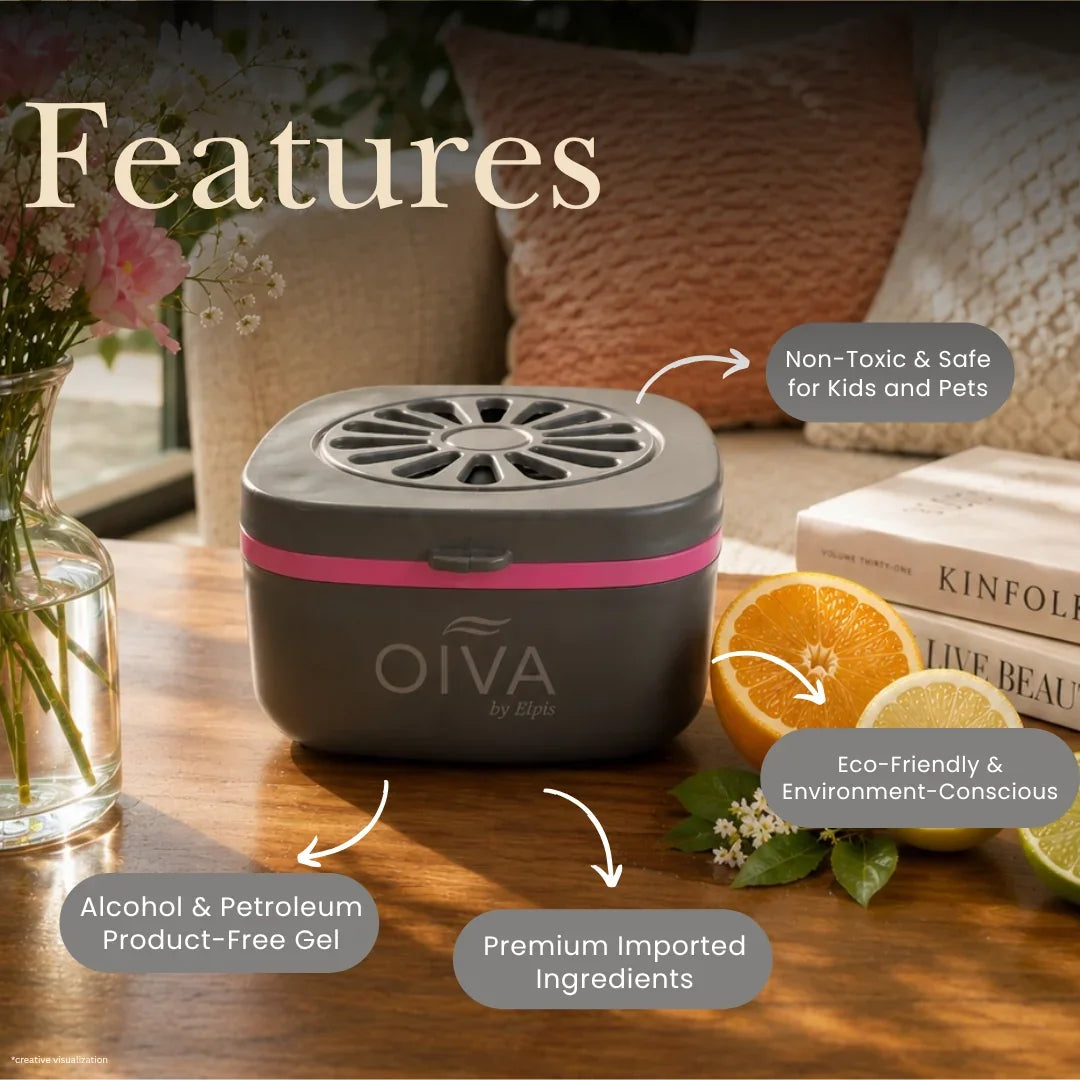 OIVA Floral Wave Gel Car Perfume – Long Lasting Dashboard Air Freshener (70g)