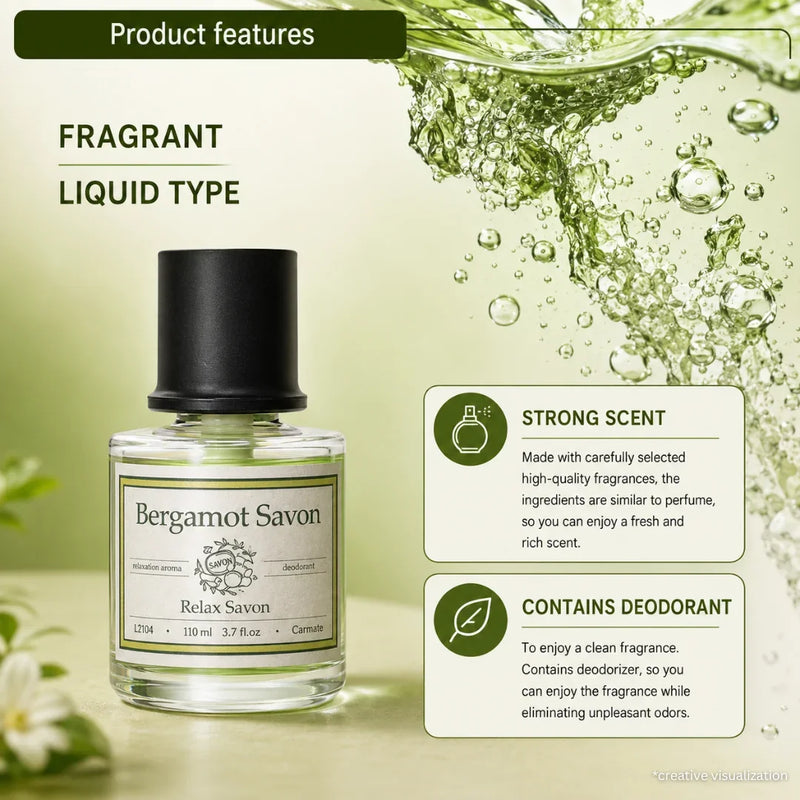 Carmate Bergamot Savon Relax Soap Car Air Freshener – 110ml Premium Japanese Deodorizer