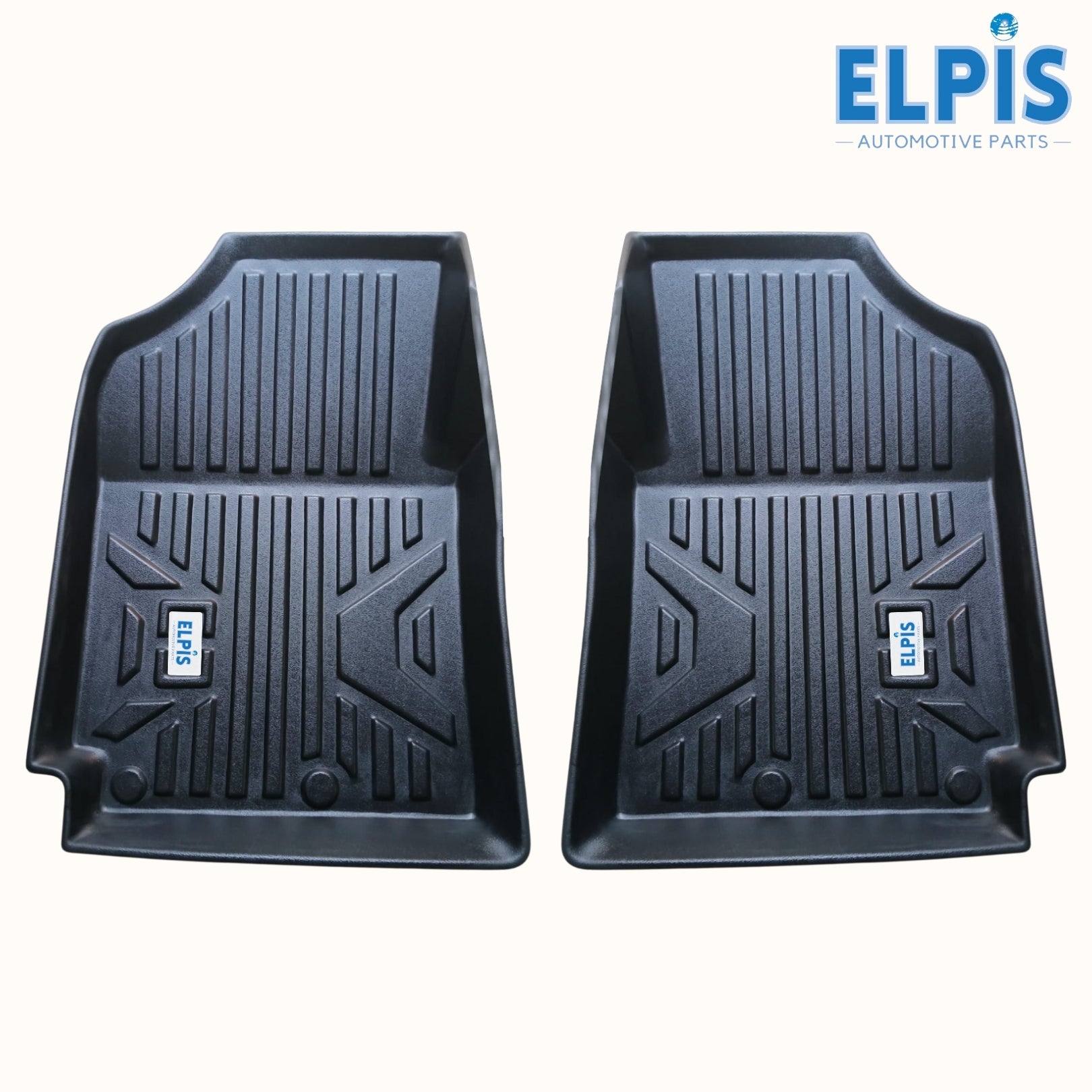 Black Elpis car floor mats with textured grip design for automotive interior protection