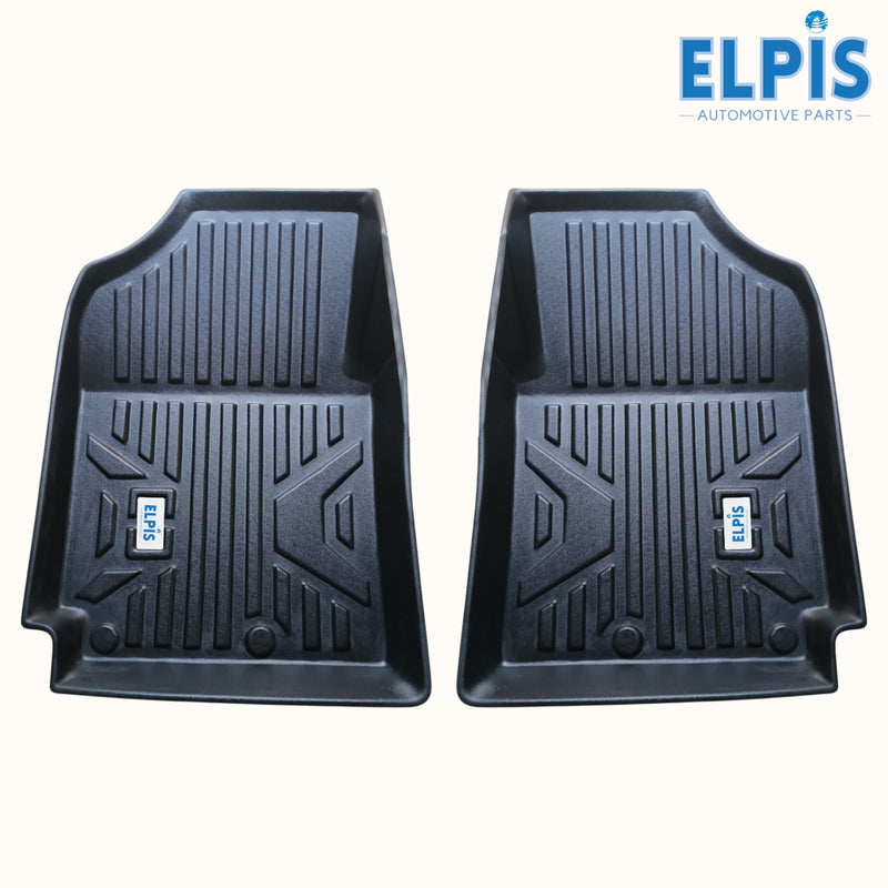 Black Elpis car floor mats with textured grip design for automotive interior protection