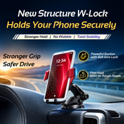 CARMATE SA32 Car Smartphone Holder, Dashboard, Suction Cup Mount, Easy to Hold with One Hand, Wing Catch, Red